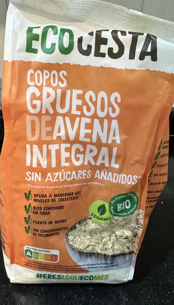 Copos gruesos de avena integral
