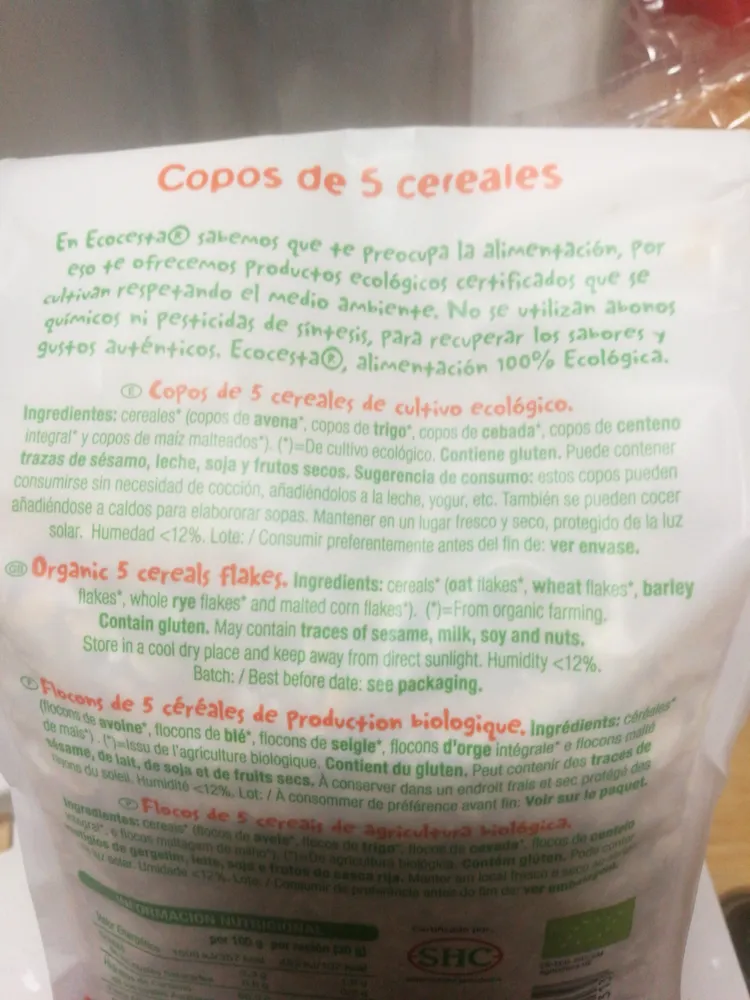 Copos de 5 cereales