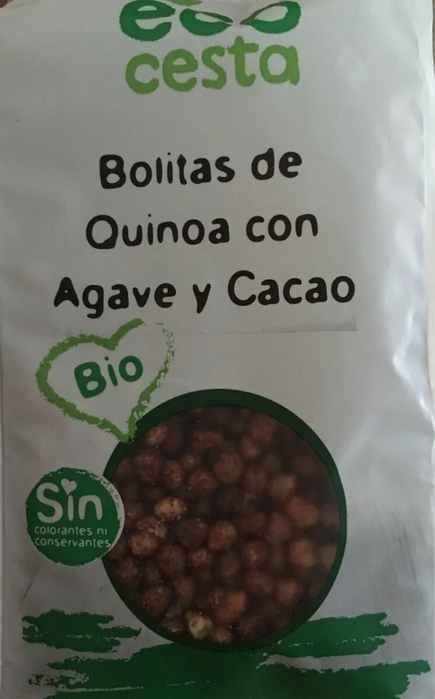 Bolitas de quinoa con agave y cacao
