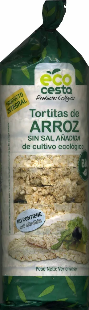 Tortitas de arroz sin sal añadida