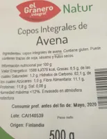 Copos integrales de avena