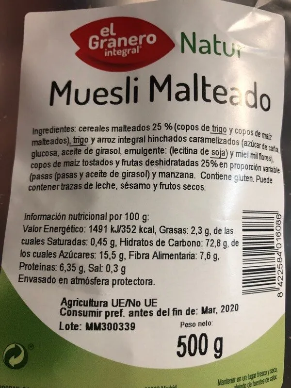Muesli malteado