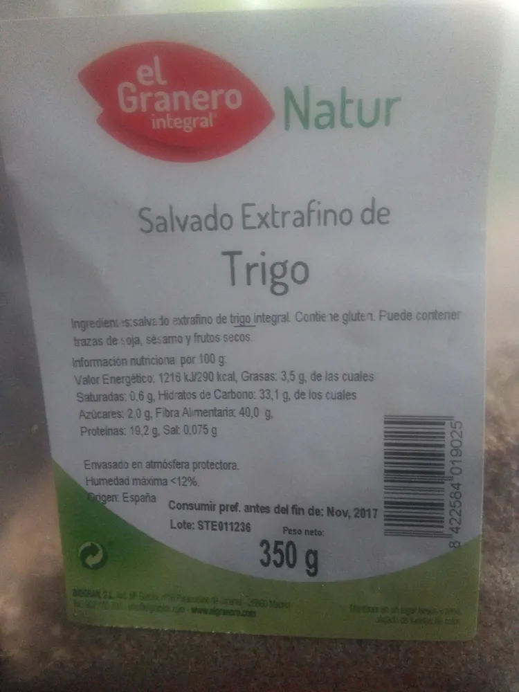 Salvado extrafino de trigo