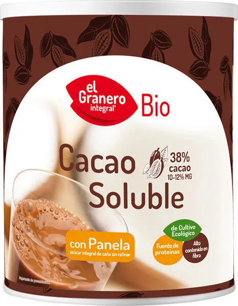 Bio cacao al soluble con panela de cultivo ecológico
