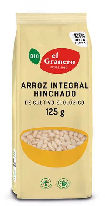 Arroz integral hinchado de cultivo ecológico
