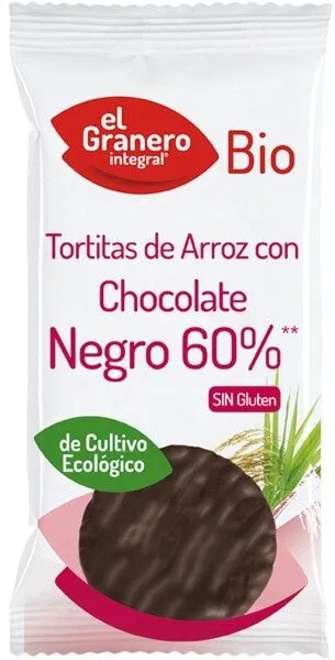 Tortitas de arroz con chocolate negro 60%