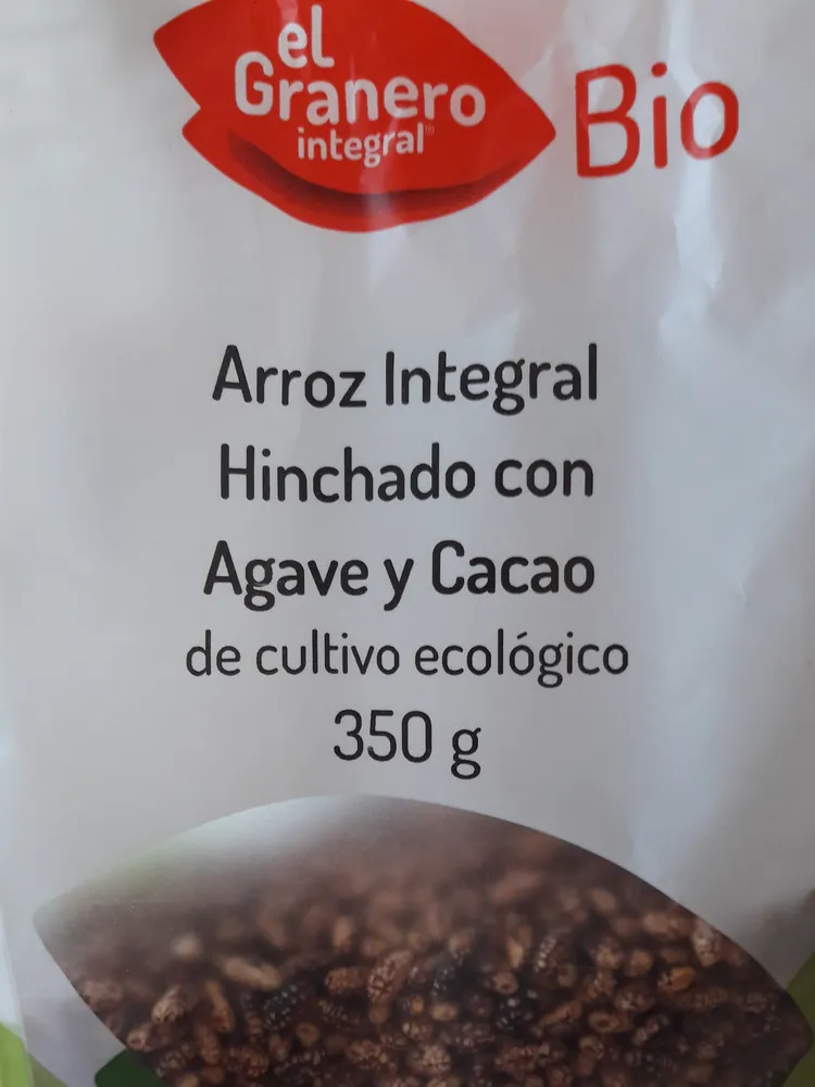 Bio arroz integral hinchado con ágave y cacao ecológico
