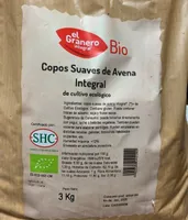 Copos suaves de avena integral de cultivo ecologógico