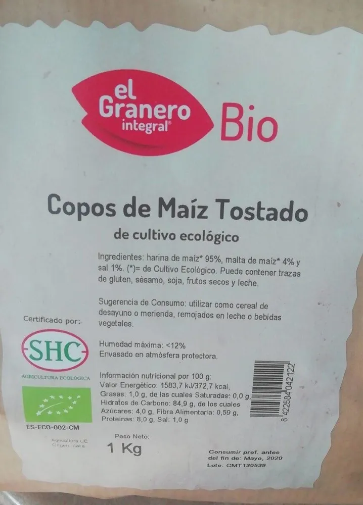 Copos de maiz tostado