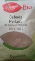 Cebada perlada de cultivo ecológico