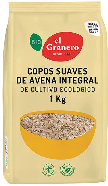 Bio copos de avena suave integral ecológicos