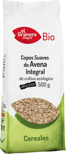 Bio copos de avena integral de cultivo ecológico y sin gluten