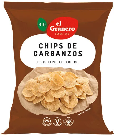 Bio chips de garbanzos de cultivo ecológico
