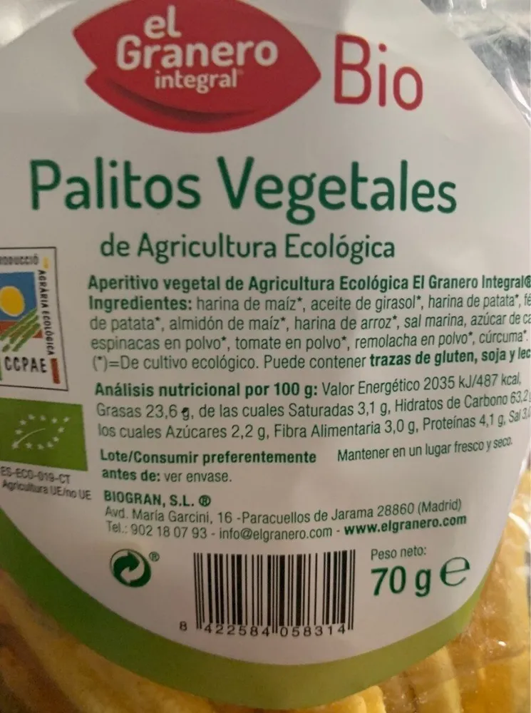 Palitos vegetales