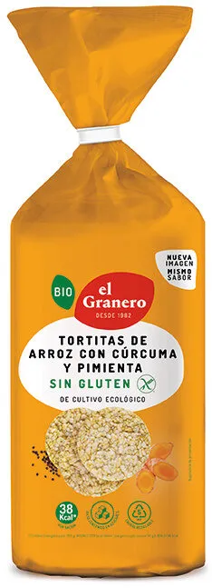 Tortitas de arroz con cúrcuma y pimienta