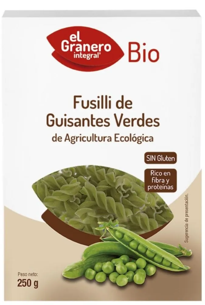 Fusilli de guisantes verdes