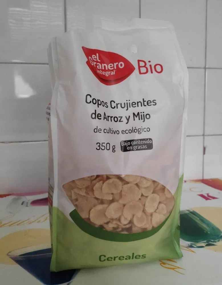 Copos crujientes de arroz y mijo