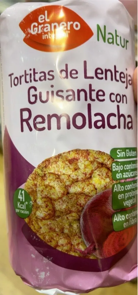 Tortitas de lenteja y guisante con remolacha
