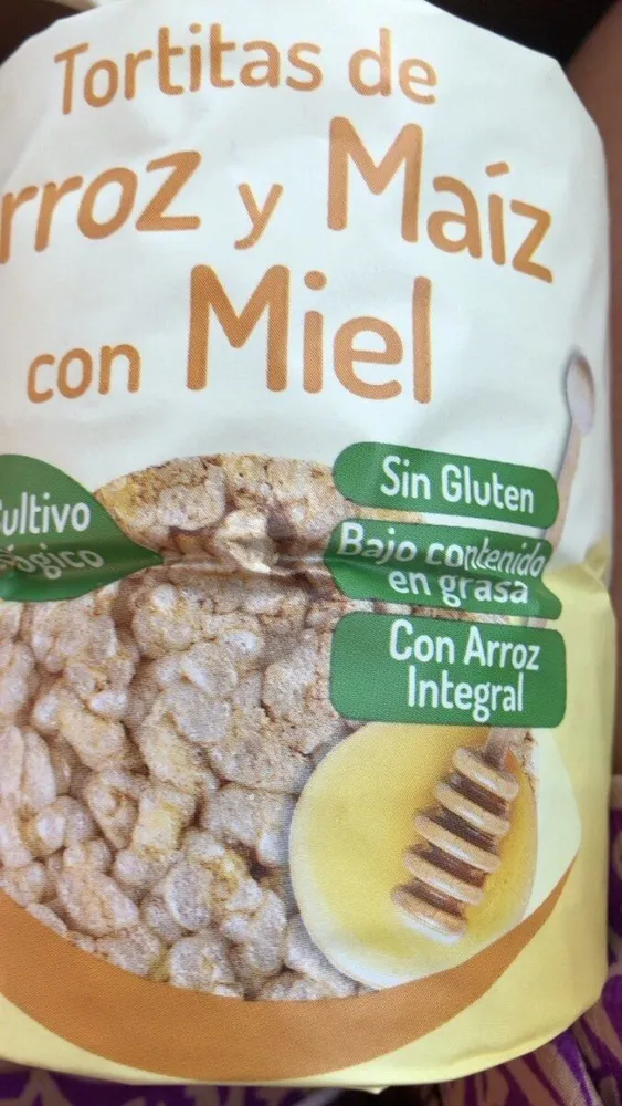 Tortitas de arroz y maiz con miel