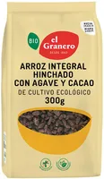 Arroz integral hinchado con agave y cacao