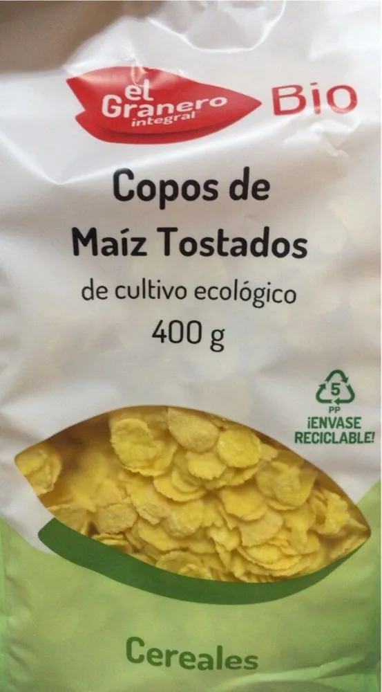 Copos de maiz tostados de cultivo ecologico