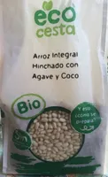 Arroz integral hinchado con agave y coco