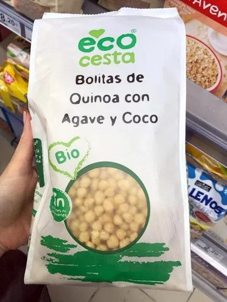 Bolitas de quinoa con agave y coco