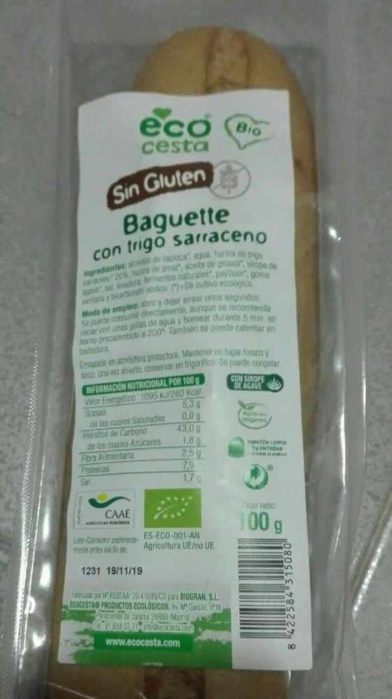 Baguette con trigo sarraceno
