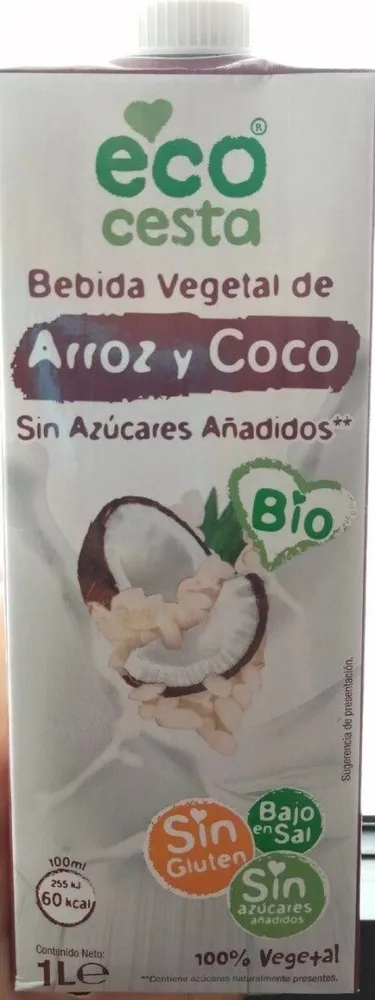 Bebida 100% vegetal de arroz y coco bio