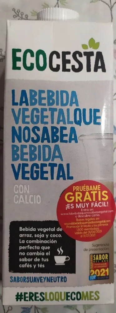 Bebida vegetal de arroz, coco y soja