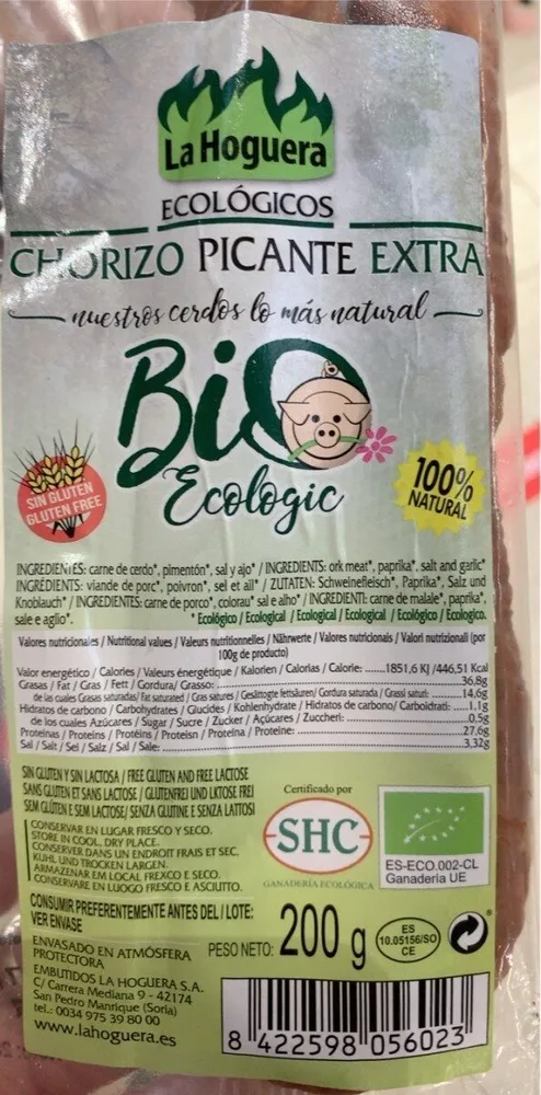 Chorizo picante extra ecológico