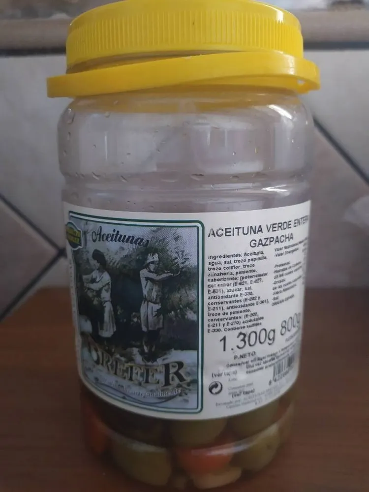 Aceituna verde entera gazpacha