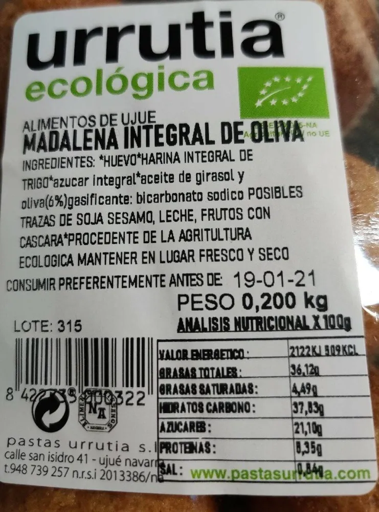 Madalena integral de oliva