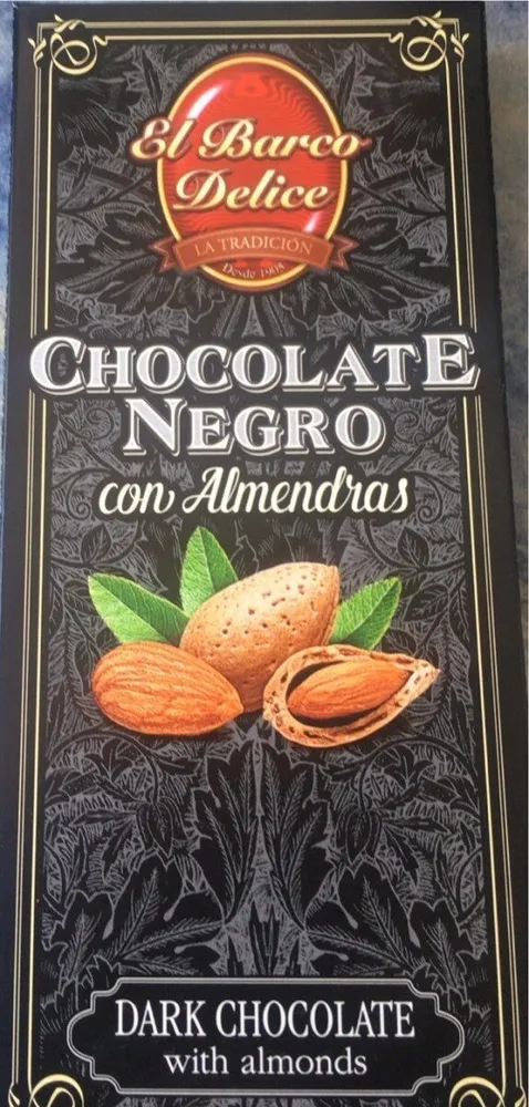 Chocolate negro con almendras