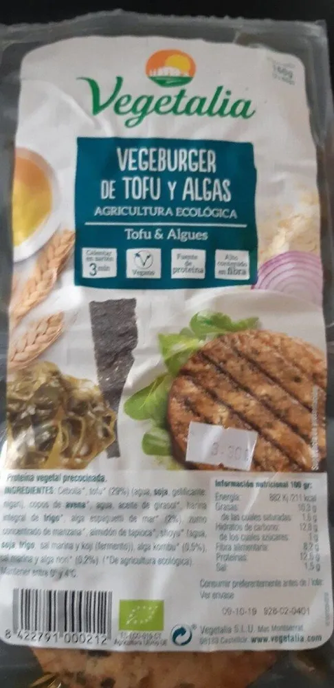 Vegeburger Tofu y algas