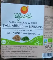 Pasta integral de trigo tallarines con espirulina
