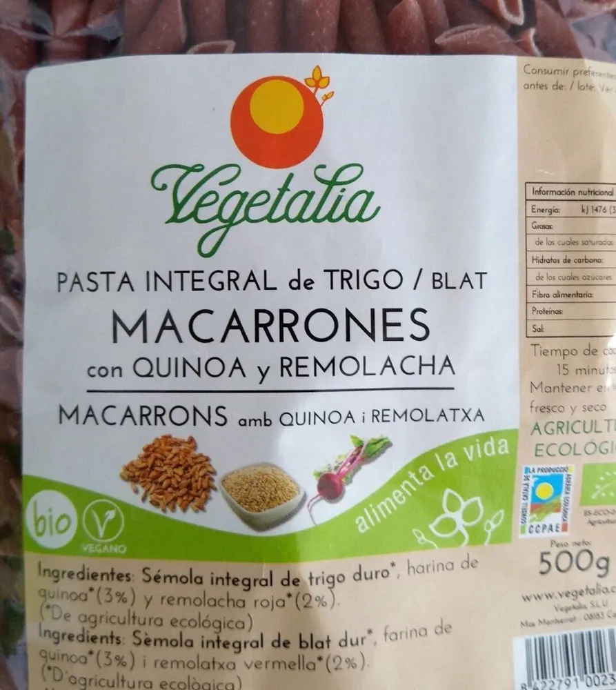Macarrones con Quinoa y Remolacha