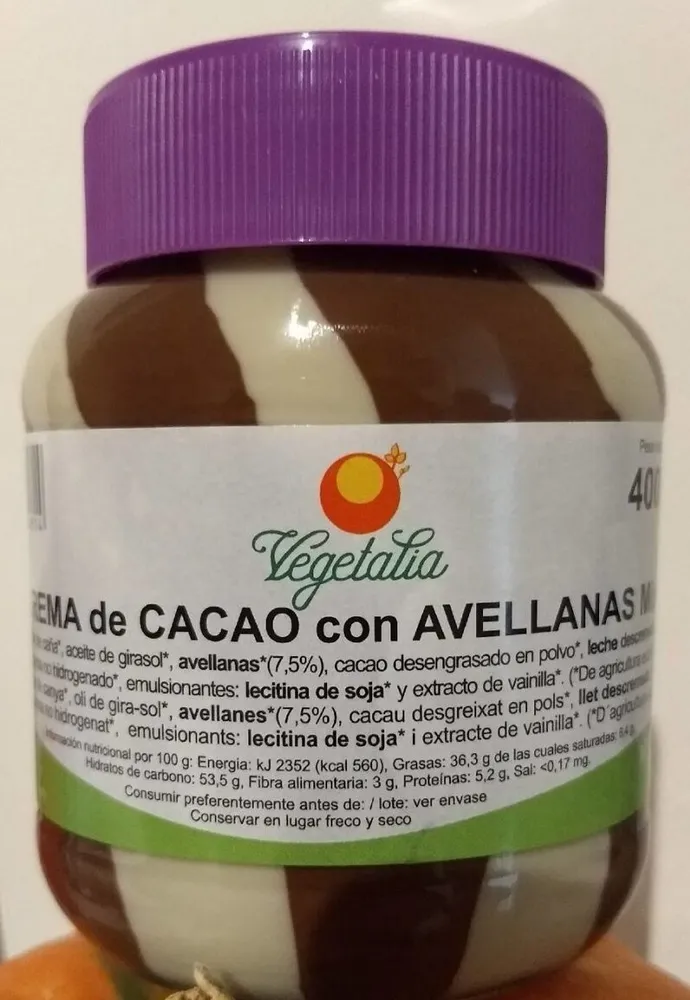 Crema de cacao con avellanas mixta