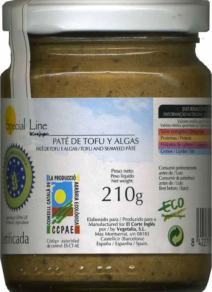 Paté vegetal  de tofu y algas