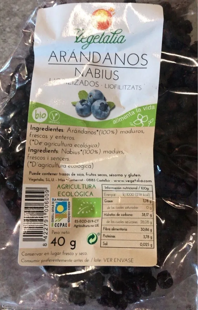 Arandanos liofilizados