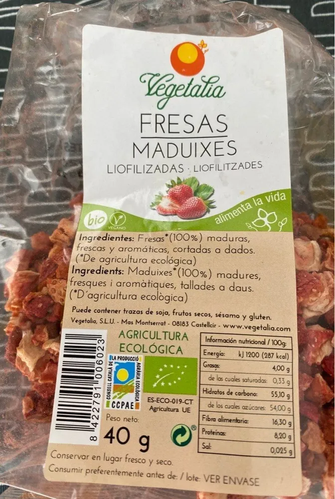 Fresas liofilizadas