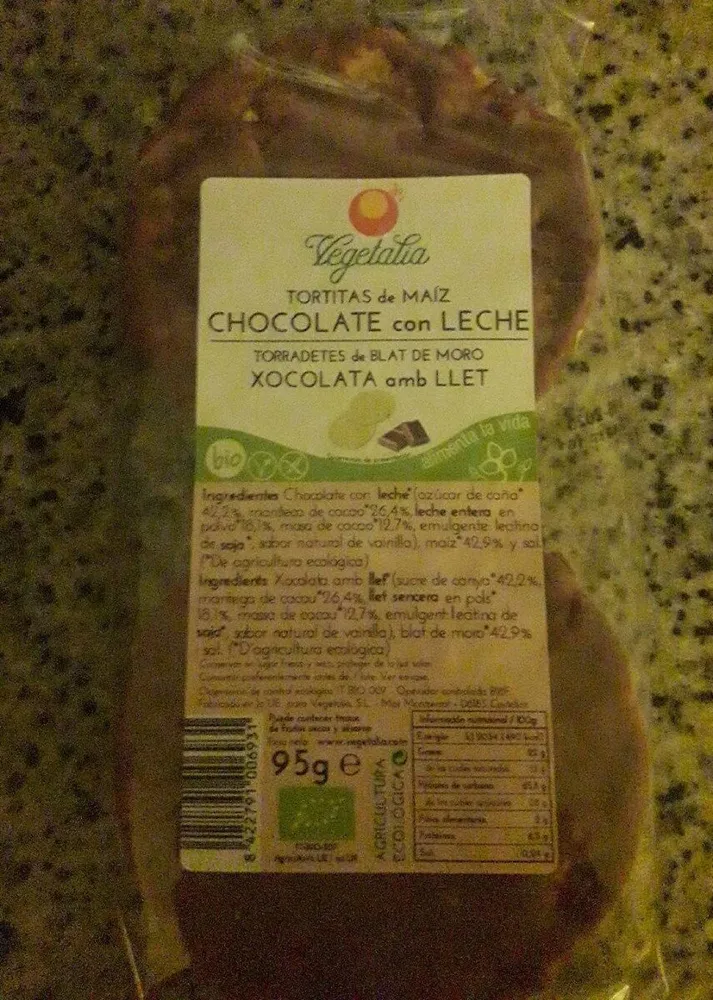 Tortitas de maíz chocolate con leche