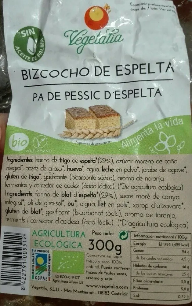 Bizcocho de espelta