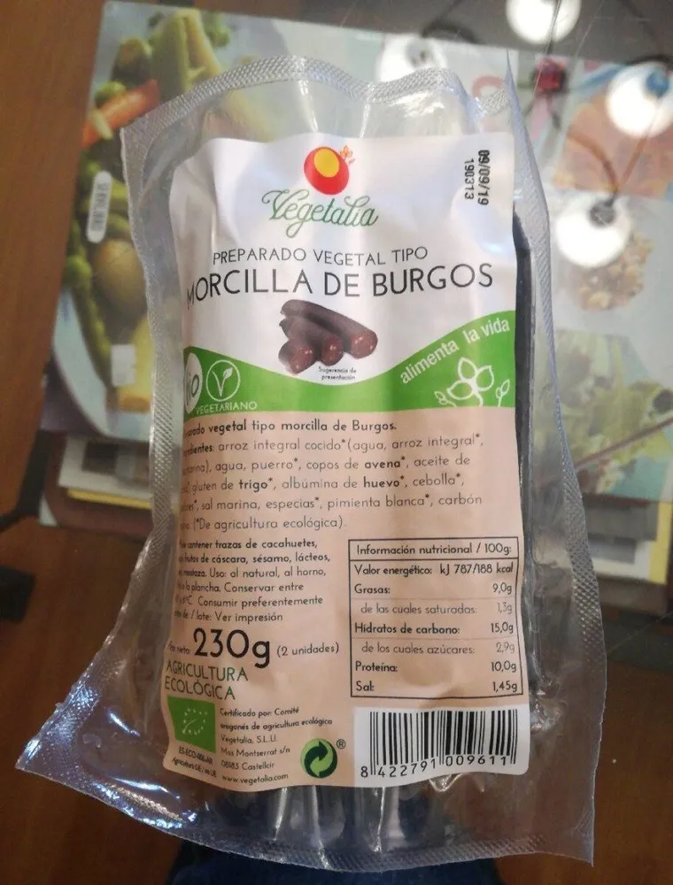 Morcilla de Burgos vegetal