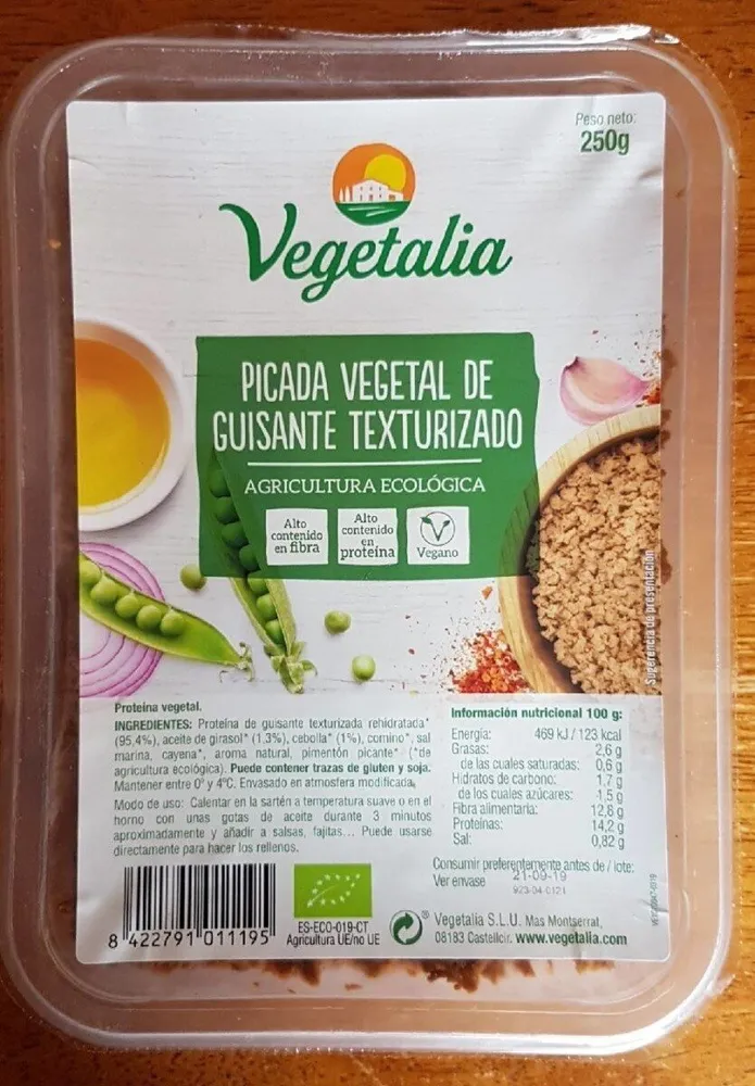 Picada vegetal de guisante texturizado