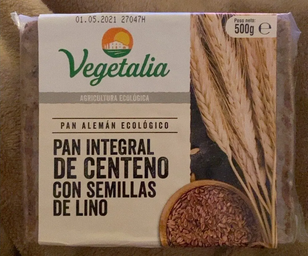 Pan integral de centeno con semillas de lino