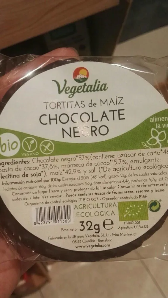 Tortitas Maíz chocolate negro