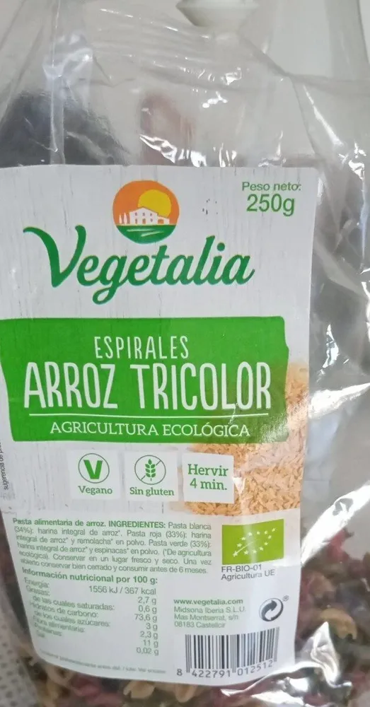 Espirales arroz tricolor