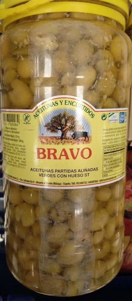 Aceitunas partidas aliñadas