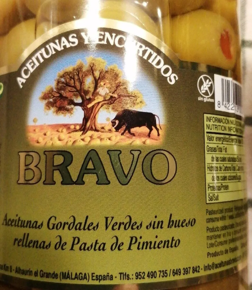 Aceituna gordal rellena de pimiento